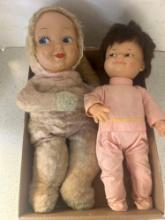 vintage rubber face doll and drowsy doll