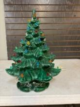 Vintage musical, ceramic Christmas tree in working condition