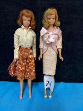 Pair of 1960s midge Barbie dolls