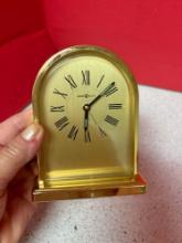 Vintage Howard Miller desk clock and Armani glasses frames