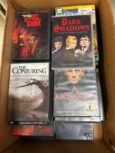 Box of DVDs, including vintage dark shadows