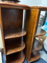 mid-century corner bookcases