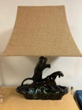 mid-century Panther planter lamp