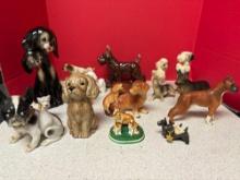 Vintage dog figurines collection