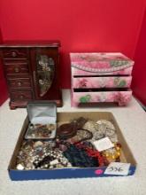 Jewelry and two jewelry boxes