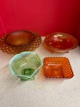 Four vintage glass bowls