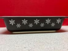 pyrex black snowflake casserole dish