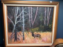 Paul Masal deer oil painting