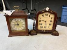 two vintage shelf clocks