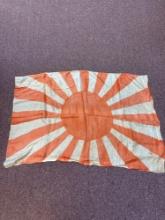 Rare World War II Japanese Sunburst silk flag