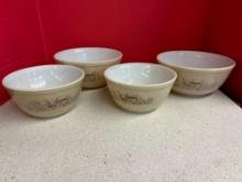 Four forest fancies Pyrex bowls