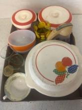 ceramic dishes and bowls and glass items