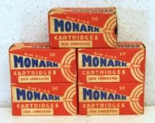 5 Full Vintage Boxes Federal Monark .22 LR... Cartridges Ammunition - 1 Box Missing End Flap...