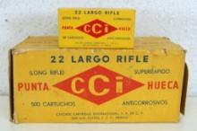 Full Vintage Brick CCI Mexico .22 LR Cartridges Ammunition - Missing End Flap on Box...