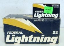 Partial Vintage Brick Federal Lightning .22 LR Cartridges Ammunition - Missing One Box, Total of 450