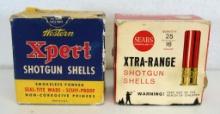 Partial Vintage Box 21 Sears 16 Ga. Xtra-Range & Partial Vintage Box 24 Western XPert 16 Ga. U.S.