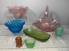 Vintage L.E. Smith Pink Glass and Blue Glass, Green Imperial, Amber EAPG and More