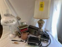 Lamps - Alarm Clock - Clay Pottery and Tools - 8 Track Player - CB Radio