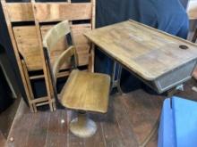 School Desk and Chair - (2) Folding Chairs