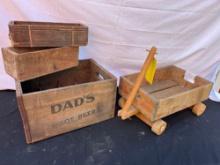 Pepsi Crate Wagon, Dad's Root Beer Wooden Box, Wooden Boxes