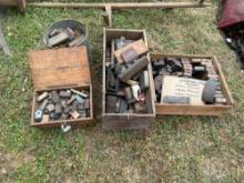 Assortment of Letterpress Stamps with crates