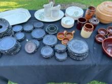 Dishware, Marcrest, Carved Wooden Bases, etc