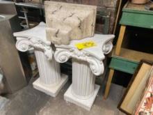 (2) Plaster Pillars - Wall Hanger Pillar