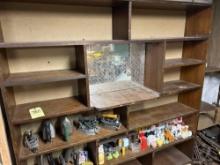 Mid Century Mirrored Display Cabinet- Farmhouse Shelves - Collection of Irons