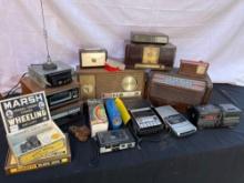 Vintage Radios, Clocks, Cassette Recorder, Tubes