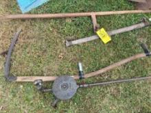 Early Farm Tools And Barrel Pump