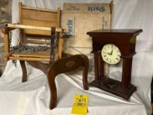 NIB Paris Swing Seat, Additional Swing Seat, Footrest Frame, Mantel Clock with Key