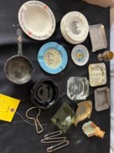 Assorted Ashtrays, Large Safety Pins