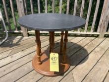 Heavy Stone Top Round Side Table