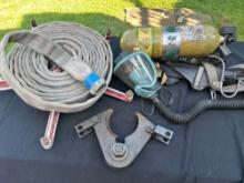 Fireman Hose, Reel, Oxygen and Jaws of Life