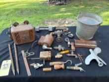 Studebaker Part, Hardware, Planer, Bucket of Pulleys