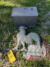 Chestnut Milk Box, Rooster Weathervane Top