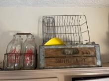 Smith Dairy Milk Crate / Glass Milk Bottles