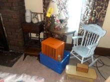 End Tables, Lamp, Crates, Youth Rocker