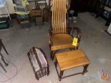 Rocker with Ottoman and Magazine Rack