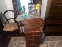 Cabinet, Bookcase with Cook Books, Book Ends