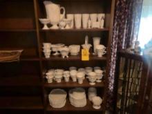 Large Assortment of Milk Glass