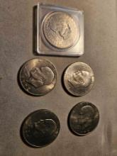 Lot of 5 Eisenhower dollars