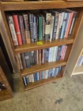 Wood shelf with books