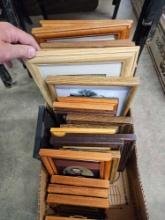 Small framed pictures, postcards