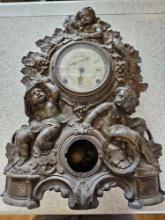 N. Muller No 49 metal front mantle clock