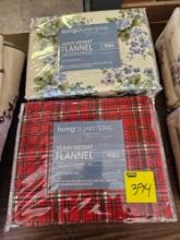 Flannel sheets, full, bid x 2