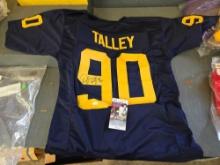 Darryl Talley West Virginia University signed custom jersey