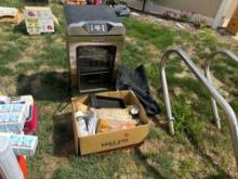 Char-Broil Electric smoker, wood chips, spray cleaner,