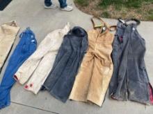 (5) pairs of carhartt overalls, (1) pair of walls overalls