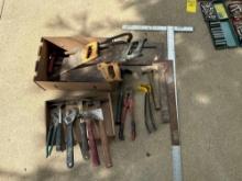 hammers - square for making steps - T- Square - hatchet - etc